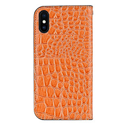 Avis Wewoo Etui à rabat horizontal en cuir texturé glitter avec texture croco pour iPhone X / XS, avec fentes pour cartes et support (Orange)