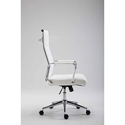 Decoshop26 Fauteuil de bureau en synthétique blanc avec assise rembourrée pivotant BUR10240