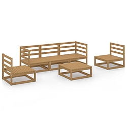 Maison Chic Salon de jardin 6 pcs - Table et chaises d'extérieur - Mobilier/Meubles de jardin Moderne marron miel bois de pin massif -MN17562