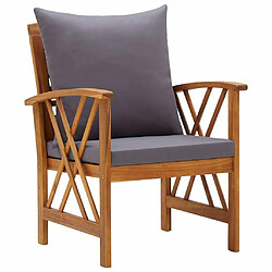 Acheter Maison Chic Salon de jardin 5 pcs + coussins - Mobilier/Meubles de jardin - Table et chaises d'extérieur Bois d'acacia solide -MN23300