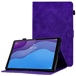 Etui en PU fermoir magnétique avec support, porte-cartes et porte-stylo pour votre Lenovo Tab M10 HD Gen 2 X306 10.1" - violet