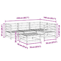 vidaXL Salon de jardin 5 pcs bois de pin imprégné pas cher