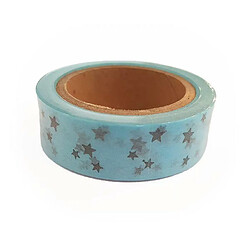 Rayher Washi Tape bleus à Étoiles argentées 15 m x 15 mm