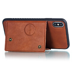 Wewoo Coque Fashion Etui de protection en cuir pour iPhone XS Max Marron pas cher