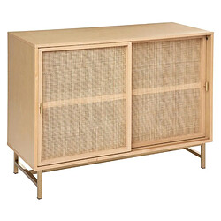 Pegane Buffet avec 2 portes en MDF coloris Beige - Longueur 100 x profondeur 40 x hauteur 78,5 cm