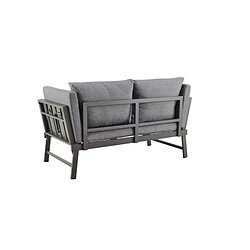 Acheter Vente-Unique Banquette multifonctions en alumium avec coussins - 2 personnes - Gris fonce