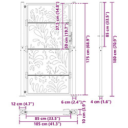 vidaXL Porte de jardin acier résistant aux intempéries design vagues pas cher