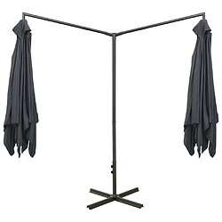 Avis Helloshop26 Parasol double avec mât en acier 600 x 300 cm anthracite 02_0008424