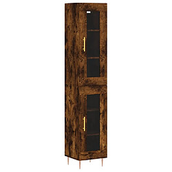 vidaXL Buffet haut Chêne fumé 34,5x34x180 cm Bois d'ingénierie