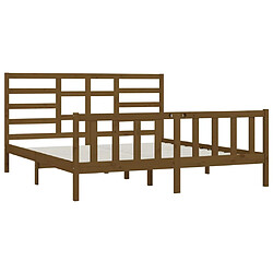 Avis vidaXL Cadre de lit sans matelas marron miel 200x200cm bois pin massif