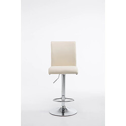 Decoshop26 Tabouret de bar chaise haute avec repose-pieds forme trompette design moderne en synthétique crème 10_0000006