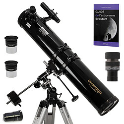 Pack Complet Télescope Omegon 114/900 EQ1 + Zoom + Guide Débutant + Oculaires + Barlow