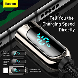 Universal Noir câble USB type C 5A 2M câble de recharge rapide pour petit type C câble de données USB C câble d'affichage numérique LED