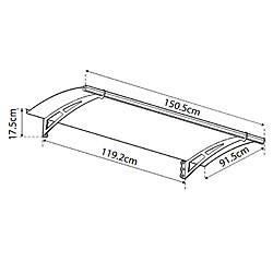 Marquise transparente 91,5x150,5cm argent - 701089 - PALRAM