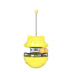 Justgreenbox Chat Tumbler Toys Chat Jouet Interactif Boules de Nourriture pour Chat, Jaune