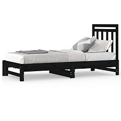 vidaXL Lit coulissant sans matelas noir 2x(90x200) cm