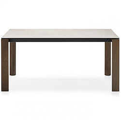 Inside 75 Table extensible 10 couverts DORIAN 230cm pieds bois plateau céramique blanc