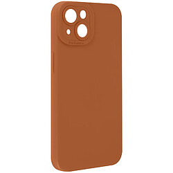 Avizar Coque pour iPhone 14 Silicone Mat Protection Caméra Marron Clair