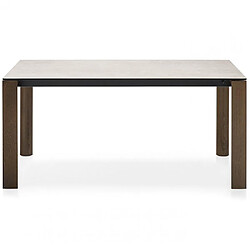 Inside 75 Table extensible 10 couverts DORIAN 260cm pieds bois plateau céramique blanc