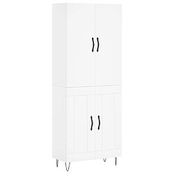 vidaXL Buffet haut Blanc 69,5x34x180 cm Bois d'ingénierie