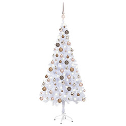 vidaXL Arbre de Noël artificiel pré-éclairé/boules 180 cm 620 branches