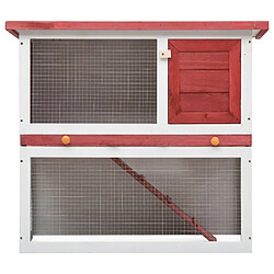 Helloshop26 Clapier d'extérieur 1 porte 90 x 45 x 80 cm rouge bois 02_0000588