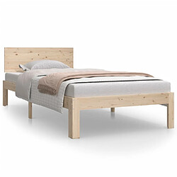 Maison Chic Lit adulte - Lit simple Cadre de lit,Structure du lit Contemporain Bois de pin massif 90x200 cm -MN85369