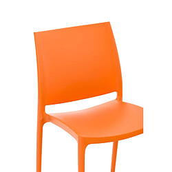 Acheter Decoshop26 Chaise de jardin en plastique orange design simple empilable 10_0000833