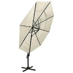 Acheter Helloshop26 Parasol à 4 niveaux avec mât en aluminium 3 x 3 m sable 02_0008793