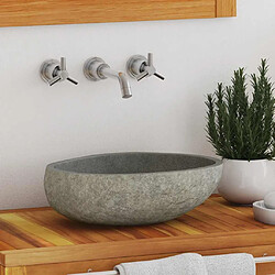 vidaXL Lavabo en pierre de rivière ovale (29-38)x(24-31) cm 