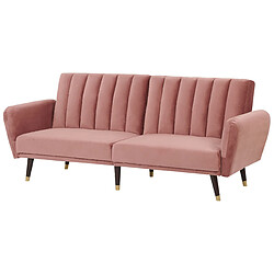 Acheter Beliani Canapé-lit VIMMERBY Rose Velours