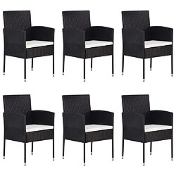 vidaXL Ensemble à manger de jardin 7 pcs Noir