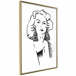 Paris Prix Affiche Murale Encadrée Hypnotic Earrings 20 x 30 cm Or