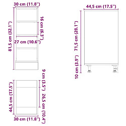 vidaXL Armoire de plancher chêne fumé 30x44,5x81,5cm bois d'ingénierie pas cher