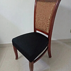 Couverture de siège de chaise de salle à manger de mariage extensible avec la boucle de verrouillage noire