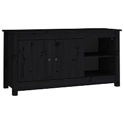 vidaXL Meuble TV Noir 103x36,5x52 cm Bois de pin massif