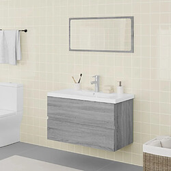 vidaXL Meubles de salle de bain Sonoma gris Bois d'ingénierie