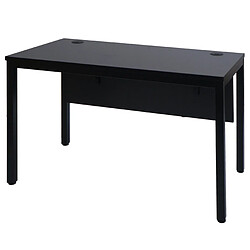 Decoshop26 Bureau table d'ordinateur avec deux canaux de câbles réglables 120x60 cm MDF noir 04_0006051