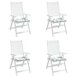 Avis vidaXL Coussins de chaise lot de 4 motif de feuilles 50x50x3 cm tissu