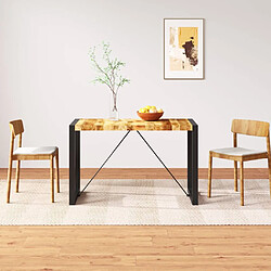 vidaXL Table à manger Bois de manguier brut 120 cm