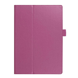 Etui en PU grain avec support universel de litchis pourpre pour votre Lenovo Tab 4 10 Plus