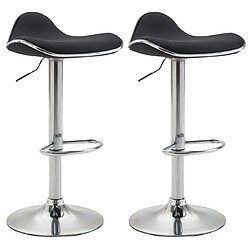 Decoshop26 Lot de 2 tabourets de bar assise ergonomique en tissu noir pied en trompette en métal 10_0004409