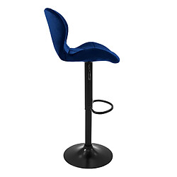 Avis ML-Design Lot 6 tabourets de bar rembourrées velours chaise bleu hauteur réglable 59-79 cm