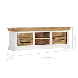 vidaXL Meuble TV 118x30x40 cm Bois de manguier massif pas cher