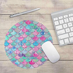 Wewoo Tapis de souris de antidérapant pour petit bureau rond à l'échelle de la sirène brillante aquarelletaille 22 × 22 cm sans verrou figure 2