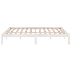 Acheter vidaXL Cadre de lit sans matelas blanc bois massif 140x190 cm