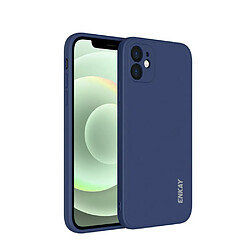 Coque en silicone liquide ordinaire anti-goutte bord droit bleu pour votre Apple iPhone 12 mini