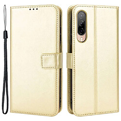 Htdmobiles Housse pour HTC Desire 22 Pro 5G - etui coque pochette portefeuille + verre trempe - OR