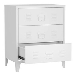 Avis Helloshop26 Commode stylée meuble de rangement pratique métallique acier 72 x 60 x 40 cm blanc 03_0006836