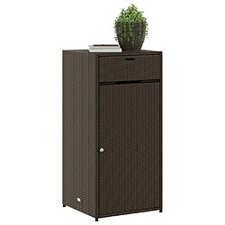 Avis vidaXL Armoire de rangement jardin marron 55x55x111 cm résine tressée